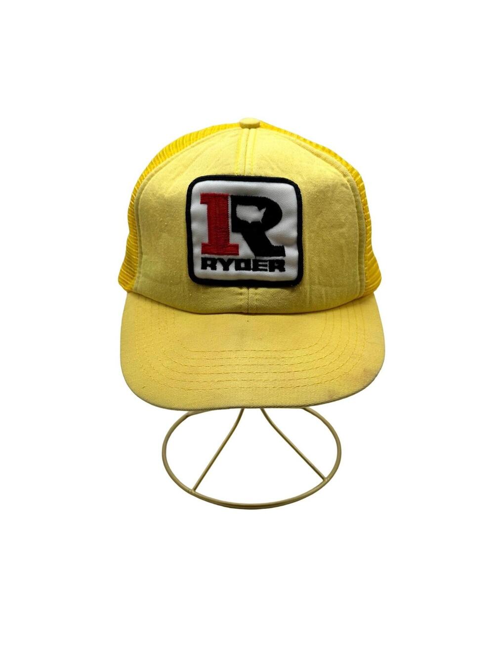 Vintage 1980s Rental Patch Mesh Snapback Trucker Hat Cap